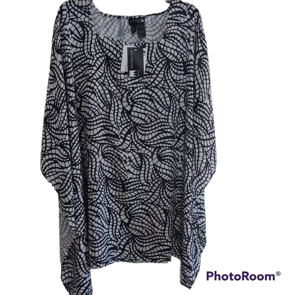 Antthony Tops - Antthony Original Black White Caftan Top M